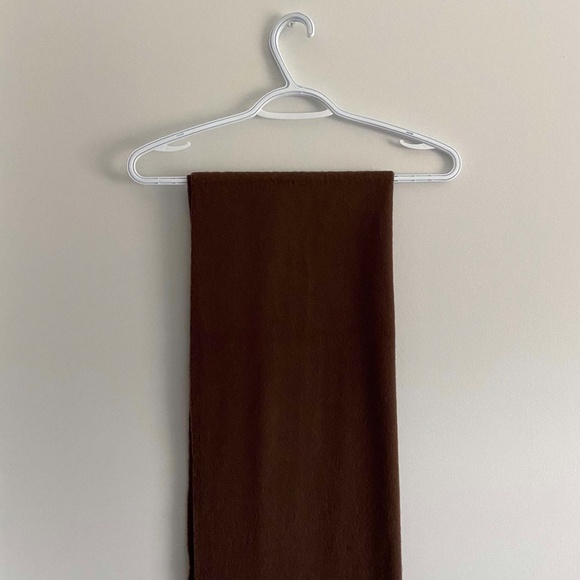 NWT FREE SHIPPING MADE IN ITALY BROWN WOOL SCARF COZY CABINCORE HOLIDAY WINTER - Picture 3 of 5
